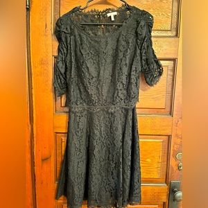 Joie sheer back puff sleeve lace dress